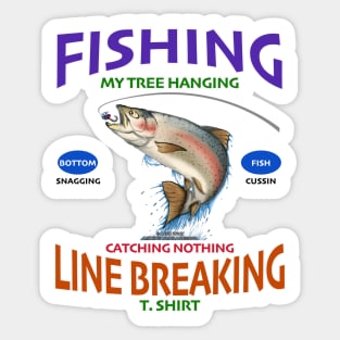 Tree Hanging Catching Nothing Line Breaking Funny Fishing Novelty Gift Sticker